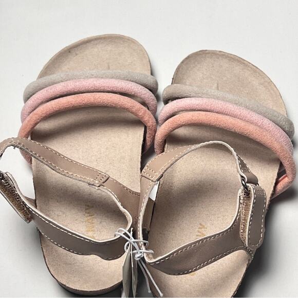 Old Navy Toddler Girl Tripe Strap Multi-color Cross-Strap Sandals Sz 9 NWT - Picture 5 of 10